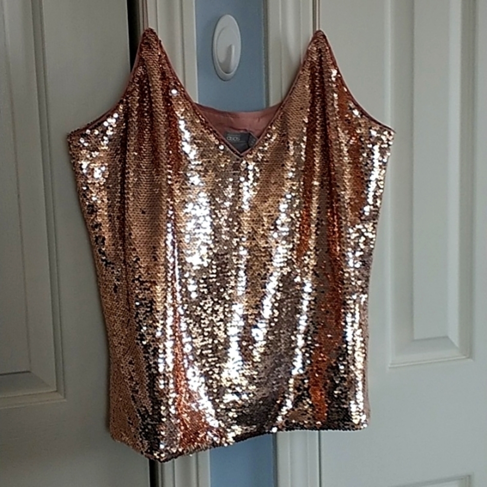 ASOS Rose Gold Sequin Cami Top 14 - Picture 3 of 11